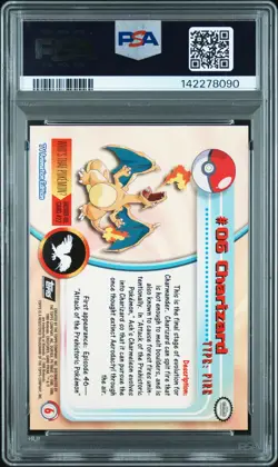 1999 TOPPS POKEMON TV FOIL #6 CHARIZARD PSA 9 - Image 2