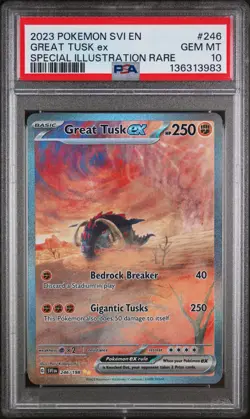 2023 POKEMON SCARLET & VIOLET SPECIAL ILLUSTRATION RARE GREAT TUSK EX PSA 10 - Image 1