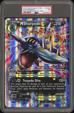 2017 POKEMON XY BLACK STAR JUMBO PROMO #XY200 M SHARPEDO EX PSA 7 - Image 1