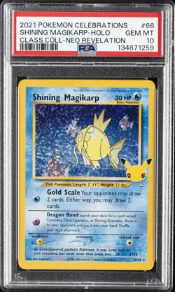 2021 POKEMON CELEBRATIONS CLASSIC COLLECTION #66 SHINING MAGIKARP-HOLO PSA 10 - Image 1