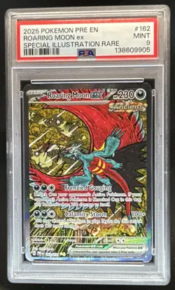 2025 Pokemon Prismatic Roaring Moon ex Special Illustration Rare #162/131 PSA 9 - Image 1