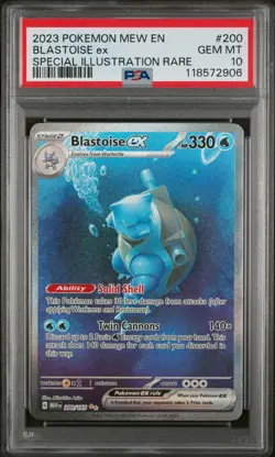 2023 POKEMON MEW EN-151 SPECIAL ILLUSTRATION RARE #200 BLASTOISE EX PSA 10 - Image 1
