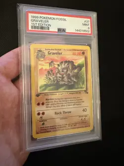 PSA 9 1st Edition Graveler Pokemon Fossil #37 Uncommon Mint Fresh Slab - Image 2