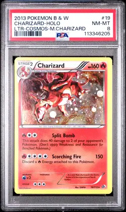 POKEMON LEGENDARY TREASURES CHARIZARD #19 COSMOS HOLO PSA 8 NM #113346205 - Image 1