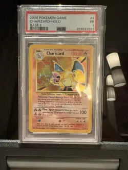2000 Pokemon Charizard Holo Base Set 2 4/130 PSA 1 - Image 1