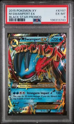 2015 POKEMON XY BLACK STAR PROMOS #XY87 M SWAMPERT EX PSA 6 - Image 1