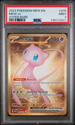 2023 POKEMON MEW EN-151 HYPER RARE #205 MEW EX PSA 9 - Image 1