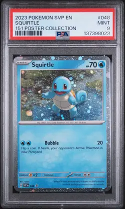 2023 POKEMON SVP EN-SV PROMO 151 POSTER COLLECTION #048 SQUIRTLE PSA 9 - Image 1