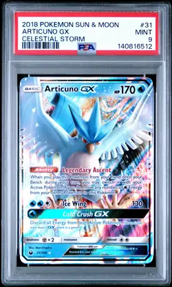 2018 POKEMON SUN & MOON CELESTIAL STORM #31 ARTICUNO GX PSA 9 - Image 1