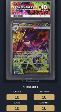 Pokemon TCG - Mega Gengar EX SIR - 284 - Ascended Heroes - ACE GM 10 - Image 3