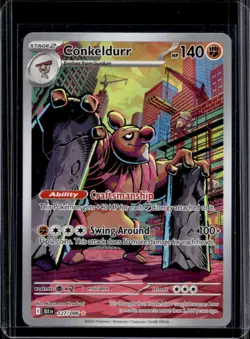 2025 Pokemon Black Bolt Conkeldurr Illustration Rare #127/086 - Image 1
