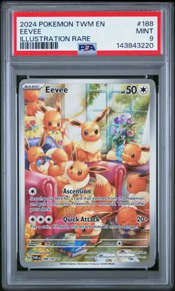 Eevee 188/167 Illustration Rare Twm En-twilight Masquerade Pokemon PSA 9 *220 - Image 1