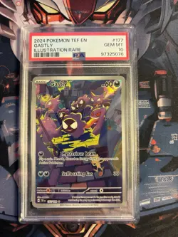 2024 POKEMON TEF EN-TEMPORAL FORCES ILLUSTRATION RARE #177 GASTLY PSA 10 - Image 1