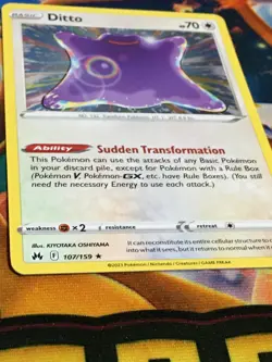 C1981 POKEMON TCG CROWN ZENITH DITTO #107 NM-M HOLO RARE - Image 2