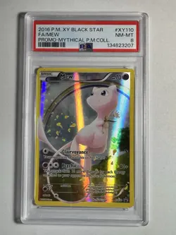 2016 POKEMON XY BLACK STAR PROMO MYTHICAL POKEMON #XY110 FULL ART MEW PSA 8 🔥🔥 - Image 1