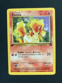 Pokemon TCG Ponyta 64/82 1st Edition Team Rocket Common Vintage WOTC (LP/MP) - Image 1