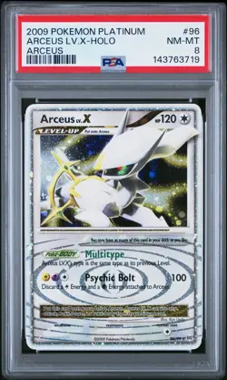 2009 POKEMON PLATINUM ARCEUS #96 ARCEUS LV.X-HOLO PSA 8 - Image 1
