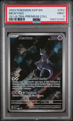 2023 POKEMON SVP EN-SV PROMO 151 ULTRA-PREMIUM COLLECTION #052 MEWTWO PSA 9 - Image 1