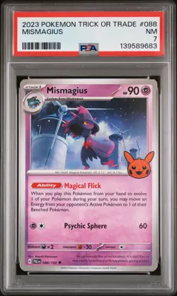2023 POKEMON TRICK OR TRADE #088 MISMAGIUS PSA 7 - Image 1