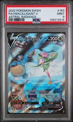 2022 POKEMON SWORD & SHIELD ASTRAL RADIANCE FULL ART/HISUIAN LILLIGANT V PSA 9 - Image 1