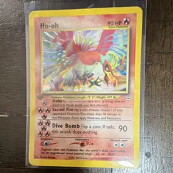 Pokemon Ho-oh 7/64 Holo Basic Card 90 HP 2000 English Vintage TCG - Image 1