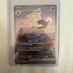 Pokemon TCG Charizard EX Scarlet & Violet 151 Card 199/165 Sir NM/M Condition - Image 1