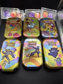 Small Pokemon Tins Empty (6 Tins) No Cards - Image 1