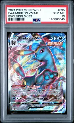PSA 10 Umbreon VMAX 095 Full Art 2021 Pokemon Card Evolving Skies GEM MINT - Image 1