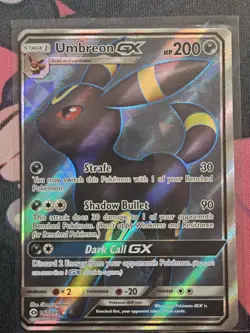 Pokemon TCG Umbreon GX Full Art 142/149 SM Base Set Ultra Rare Holo Card MISCUT - Image 1
