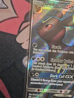 Pokemon TCG Umbreon GX Full Art 142/149 SM Base Set Ultra Rare Holo Card MISCUT - Image 2