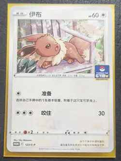 2024 Pokemon TCG Chinese Card PROMO 123/S-P Eevee.GYM SE58 - Image 1