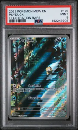 Pokemon TCG Psyduck Scarlet & Violet Holo Illustration Card 175/165 PSA 9 - Image 1