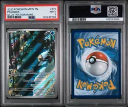 Pokemon TCG Psyduck Scarlet & Violet Holo Illustration Card 175/165 PSA 9 - Image 3