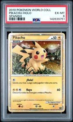 2010 POKEMON WORLD COLLECTION SPANISH PIKACHU-HOLO PSA 6 - Image 1