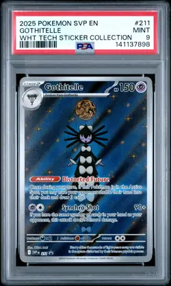 2025 POKEMON SVP WHITE FLARE TECH STICKER COLLECTION #211 GOTHITELLE PSA 9 - Image 1