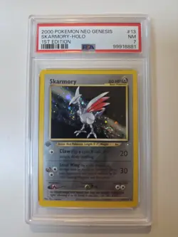 🔥 2000 Pokemon Neo Genesis Skarmory 1st Edition Holo PSA 7 NM WOTC Vintage 🔥 - Image 1