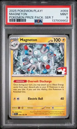 2025 POKEMON PLAY! POKEMON PRIZE PACK: SERIES 7 #059 MAGNETON PSA 9 - Image 1