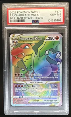 2022 Pokemon SWSH Brilliant Stars Charizard VSTAR #174/172 PSA 10 - Image 1
