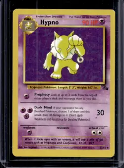 1999 Pokemon Fossil Hypno #23/62 - Image 1