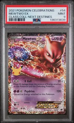 2021 POKEMON CELEBRATIONS CLASSIC COLLECTION #54 MEWTWO EX PSA 9 - Image 1