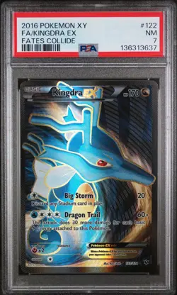 2016 POKEMON XY FATES COLLIDE #122 FULL ART/KINGDRA EX PSA 7 - Image 1