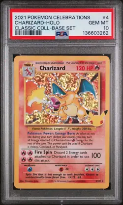 2021 POKEMON CELEBRATIONS CLASSIC COLLECTION #4 CHARIZARD-HOLO PSA 10 - Image 1