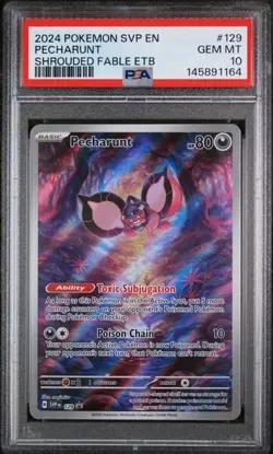 POKEMON PECHARUNT 2024 SVP BLACK STAR PROMO #129 SHROUDED FABLE PSA 10 - Image 1