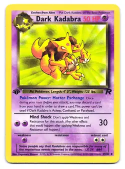 Dark Kadabra 39/82 Uncommon Team Rocket Pokemon 1st Edition LP - Image 1