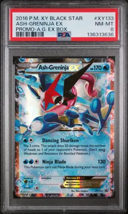 2016 POKEMON XY BLACK STAR PROMO ASH-GRENINJA EX BOX ASH-GRENINJA EX PSA 8 - Image 1