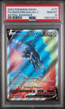 2022 POKEMON SWSH ASTRAL RADIANCE #177 FULL ART/ORIGIN FORME DIALGA V PSA 10 - Image 1