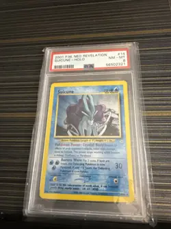 PSA 8 Pokemon TCG Suicune 14/64 Neo Revelation Holo 2001 Near Mint - Image 1