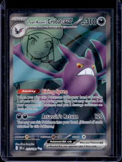 2025 Pokemon Destined Rivals Team Rocket's Crobat ex #217/182 - Image 1