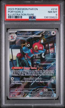 2023 POKEMON PAR EN-PARADOX RIFT ILLUSTRATION RARE #214 PORYGON-Z PSA 8 - Image 1