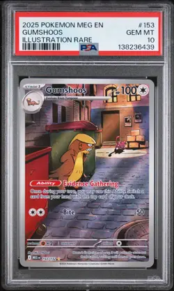 2025 POKEMON MEG EN-MEGA EVOLUTION ILLUSTRATION RARE #153 GUMSHOOS PSA 10 - Image 1